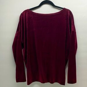 Fashion Nova velvet back twisted top size S oversized Nwt burgundy